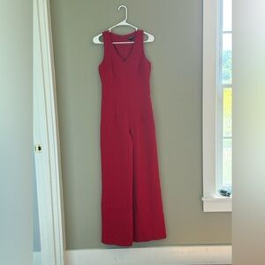 Express Vivid Red Sleeveless Jumpsuit